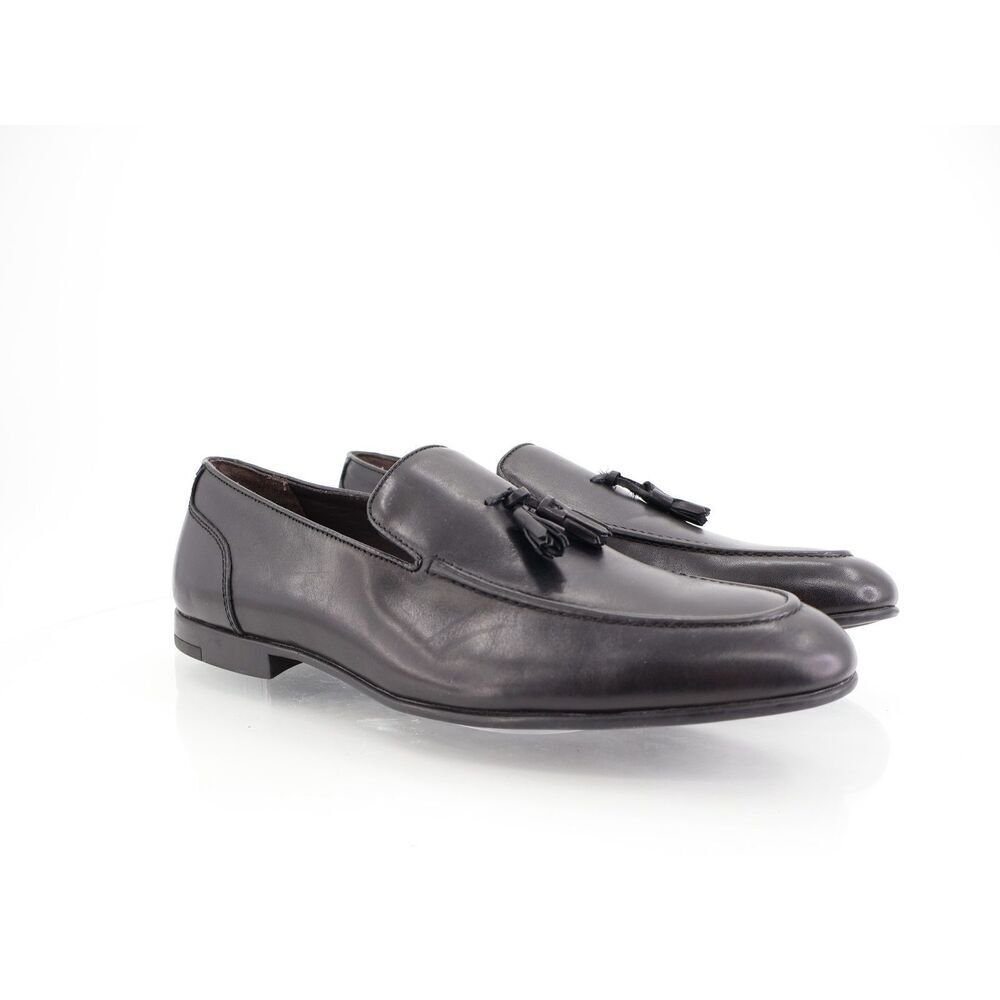 Vittorio Russo Harry Tassel Loafer Mens Size 11 M Black Slip On Elegant Shoes